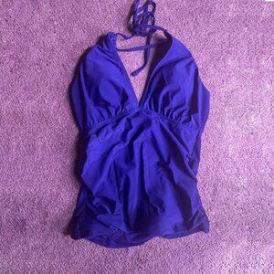 Women's Halter Tankini Top No Bottom V Neck Swim Top Tummy Control Bathi